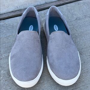 Dr. Scholl's Gray Perforated Slip-Ons